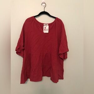 NWT Perfectly Priscilla Wine Blouse Size 3XL